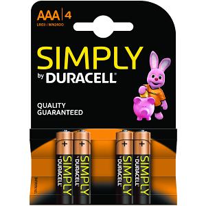 Duracell Simply AAA 4 Pack
