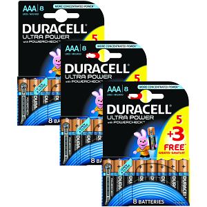 Duracell Ultra Power AAA, kolme 4+4 pakettia