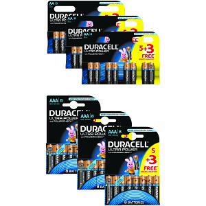 Duracell Ultra Power AA/AAA, kolme 4+4 kpl pakettia