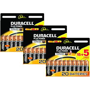 Duracell Plus AA 60 kpl - 3 x MN1500-X20 