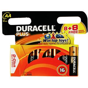 Duracell Plus AA 8 + 8 Free Pack