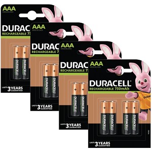 Duracell AAA 750mAh Ladattava paristo 4 kpl