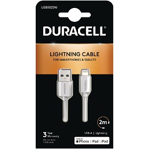 Duracell 2m USB-A ja Lightning-kaapeli