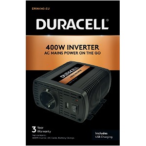 Duracell 400W Single EU Socket Inverter