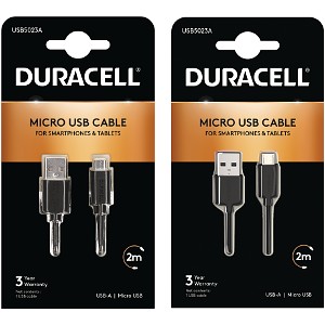 Duracell 1m+2m USB-A-Micro-USB-kaapeli