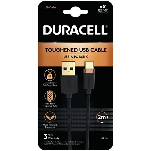 Duracell 2m USB-A ja USB-C kaapeli