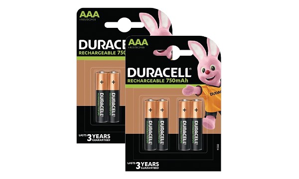 Duracell AAA 750mAh Ladattava paristo 8 kpl