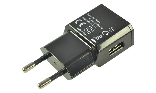 2A Single Port USB Charger (EU) - Black