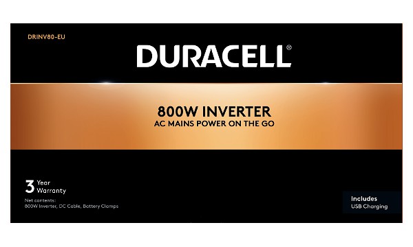 Duracell 800W EU Socket Inverter (12V)