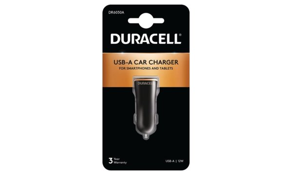 Duracell 12W yhden USB-A:n autolaturi autossa
